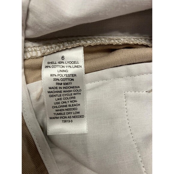 NWT ANA High Rise Tapered Leg Dress Pants Tan Size 6 Long - Picture 4 of 7